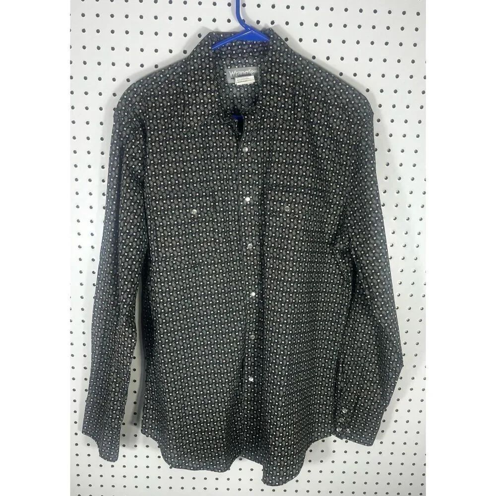 Wrangler Pearl snap button western rancher paisley print shirt